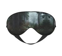 Misty Forest Print Silk Sleeping Mask with Adjustable Strap-Silk Eye Mask Soft Eye Cover,for Blocking Out Lights Sweet Sleep Travel Relax, Nap, Meditation