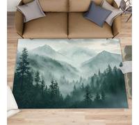 Misty Forest Rug 60x110, Pine and Cypress Forest Rugs for Bedroom, Natural Scenery Rugs for Living Room, Washable Area Rug for Boys Girls Room, Non Slip & Low Pile Carpet