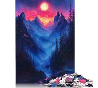 Misty Forest Sunset Puzzles for Adults 500 Piece Puzzle Adult Jigsaw Puzzle Game Toys for Adults 500pcs (52x38cm)