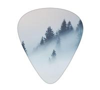 Misty Forest Trees Printed Guitar Picks,12 Pack Personalized Guitar Picks For Bass Acoustic Guitar Electric Guitar Includes 0.46mm/0.71mm/ 0.96mm