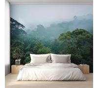 Misty Forest Wallpaper for Living Room, Tropical Scenery Wall Mural for Bedroom 366x254 cm, Non-Woven Photo Wallpaper, Home Decor D&O63