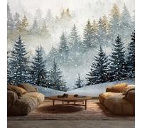 Misty Forest Wallpaper - Pine Tree Wall Mural - Wall Murals for Living Room Bedroom - Photo Wallpaper & Home Decor Art - 350 x 256 cm A-7117