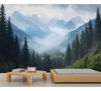 Misty Forest Wallpaper, Smoky Mountain Large Mural, Scenery Mural Wallpaper for Bedroom, Forest Wall Mural - 150x105cm (Not Peel n' Stick)