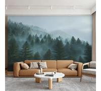 Misty Forest Wallpaper, Wall Paper for Living Room Bedroom | Nature Landscape Pine Tree Wallpaper, Wall Mura, Home Decor, 366 x 254 cm Z&-6