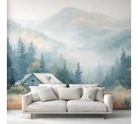 Misty Forest Wallpaper, Watercolor Mountain Wall Mural, Wallpaper for Living Room Bedroom, Home Decor, Photo Wall Paper, 315 x 215 cm BH&OM
