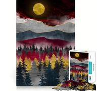 Misty Golden Crimson Jigsaw Puzzle1000 Pieces Stress Relief Play Good Thick Family Enjoyable Unique Gift (50x75cm)