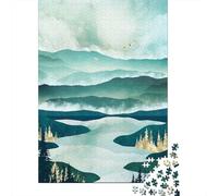 Misty Lake Adult Jigsaw Puzzle, 1000 Pieces, 38x26cm/1000pcs; Low-dust White Cardboard Pieces; Shared Family Time Around The Table