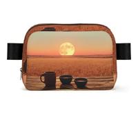 Misty Leaves Square-Shaped Waist Bag with Durable Polyester and Adjustable Strap for Unisex Use