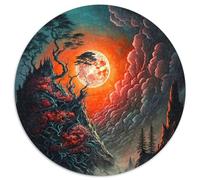 Misty Lunar Eclipse Jigsaws 1000 Pieces for Adults Round Jigsaw Puzzles 1000 Pieces for Adults Brain Teaser, Adult Game, Family Interactive Activity 67.5x67.5cm