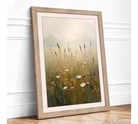 Misty Meadow Light Scandinavian Framed Wall Art Print A1 Oak | Ready to Hang, Premium Gi Paper, Fade-Resistant Inks, Securely Packaged, UK Made