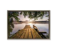 Misty Morning Lake Serenity, 20 x 30 Inch Canvas in Floater Frame