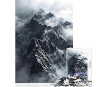 Misty Mountain Peaks Jigsaw Puzzle 1000 Piece for Teenagers Serene Peaceful Play Activity Peaceful Calm Stress Relief (50X75cm)