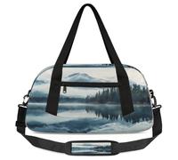 Misty Mountain Range Trees Kids Travel Duffle Bag Weekender Overnight Bag for Boy Girls Carry On Travel Bag Workout Duffel Bag