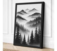 Misty Mountain Ranges Canvas Wall Art Print 18x12 Inch (46 x 30 cm)