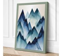 Misty Mountain Ranges Canvas Wall Art Print 24x16 Inch (61 x 41 cm)