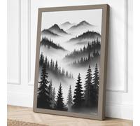 Misty Mountain Ranges Canvas Wall Art Print 36x24 Inch (91 x 61 cm)