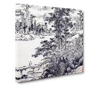 Misty Mountains by Chen Chun Canvas Print | Gallery Wrapped 30mm Frame Wall Art | 20x20 inches | Ready to Hang | Modern Landscape Picture | Living Room Bedroom Lounge Office