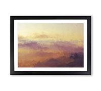 Misty Mountains in Pisa Italy in Abstract Framed Print | A2 Black Framed Wall Art | Ready to Hang | Abstract Landscape Picture | Living Room Bedroom Lounge Office