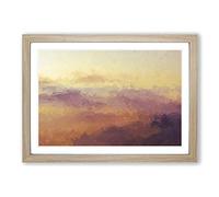 Misty Mountains in Pisa Italy in Abstract Framed Print | A2 Oak Framed Wall Art | Ready to Hang | Abstract Landscape Picture | Living Room Bedroom Lounge Office