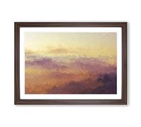 Misty Mountains in Pisa Italy in Abstract Framed Print | A2 Walnut Framed Wall Art | Ready to Hang | Abstract Landscape Picture | Living Room Bedroom Lounge Office