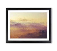 Misty Mountains In Pisa Italy In Abstract Modern Art Framed Print | A2 Black Framed Wall Art | Ready to Hang | Abstract Landscape Picture | Living Room Bedroom Lounge Office