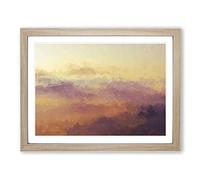 Misty Mountains In Pisa Italy In Abstract Modern Art Framed Print | A3 Oak Framed Wall Art | Ready to Hang | Abstract Landscape Picture | Living Room Bedroom Lounge Office