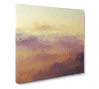 Misty Mountains in Pisa Italy in Abstract Modern Canvas Wall Art Print Ready to Hang, Framed Picture for Living Room Bedroom Home Office Décor, 20x20 Inch (50x50 cm)