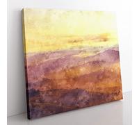 Misty Mountains in Pisa Italy Painting Modern Canvas Wall Art Print Ready to Hang, Framed Picture for Living Room Bedroom Home Office Décor, 50x50 cm (20x20 Inch)