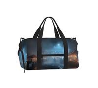 Misty Night Market Large Capacity Handheld Crossbody Bag Light Sturdy Water Repellent for Travel Outdoor