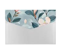 Misty Peach Teal Magnolia Multi-Pocket File Organizer, Expanding Accordion Folder for Portable Document Storage