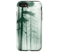 Misty Pine Forest Tall Trees Fog Minimal Landscape Case for iPhone SE (2020) / 7/8
