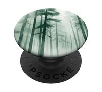 Misty Pine Forest Tall Trees Fog Minimal Landscape PopSockets Adhesive PopGrip