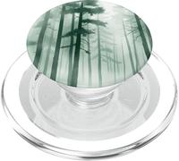 Misty Pine Forest Tall Trees Fog Minimal Landscape PopSockets PopGrip for MagSafe