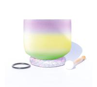 Misty Purple, Yellow, Blue And Green Mosaic, Crystal Yoga Singing Bowl, 7-12 Inches, Handmade, Meditation Props To Relieve Fatigue And Anxiety, Suitable For Beginners And,11 Inches