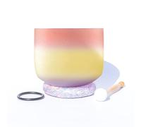 Misty Red, Yellow And Purple Mosaic, Crystal Yoga Singing Bowl, 7-12 Inches, Handmade, Meditation Props To Relieve Fatigue And Anxiety, Suitable For Beginners And Profess,11 Inches