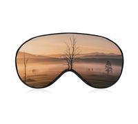 Misty Sunrise Sleep Mask with Adjustable Strap, Breathable Sleep Masks for Women Men, Soft Eye Mask for Side Sleepers, Travel, Office Nap, Airplane & Blocking Light
