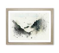 Misty Tatra Mountains In Slovakia In Abstract Modern Art Framed Print | A2 Oak Framed Wall Art | Ready to Hang | Abstract Landscape Picture | Living Room Bedroom Lounge Office