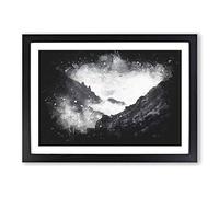 Misty Tatra Mountains in Slovakia Paint Splash Framed Print | A2 Black Framed Wall Art | Ready to Hang | Modern Landscape Picture | Living Room Bedroom Lounge Office
