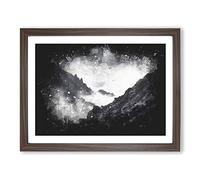 Misty Tatra Mountains In Slovakia Paint Splash Modern Art Framed Print | A3 Walnut Framed Wall Art | Ready to Hang | Modern Landscape Picture | Living Room Bedroom Lounge Office