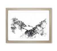 Misty Tatra Mountains In Slovakia Watercolour Modern Framed Print | A2 Oak Framed Wall Art | Ready to Hang | Modern Landscape Picture | Living Room Bedroom Lounge Office