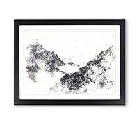 Misty Tatra Mountains In Slovakia Watercolour Modern Framed Print | A3 Black Framed Wall Art | Ready to Hang | Modern Landscape Picture | Living Room Bedroom Lounge Office