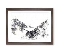 Misty Tatra Mountains In Slovakia Watercolour Modern Framed Print | A4 Walnut Framed Wall Art | Ready to Hang | Modern Landscape Picture | Living Room Bedroom Lounge Office