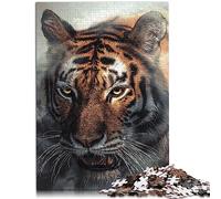 Misty Tiger Portrait Wooden Jigsaw 1000 Piece Puzzle for Adults and Kids Age 12 Years Up Puzzle Christmas Puzzle Gifts 29.5" x 19.7"/75 * 50cm.