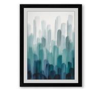 Misty Urban Forms Modern Framed Wall Art Print A1 (84.1×59.4cm) Black, Wall Decor for Living Room, Bedroom, Office & Home, Ready to Hang, Art Gift