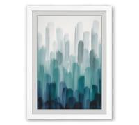 Misty Urban Forms Modern Framed Wall Art Print A2 (59.4×42cm) White, Wall Decor for Living Room, Bedroom, Office & Home, Ready to Hang, Art Gift