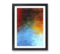 Misty Waters Abstract Framed Print for Living Room Bedroom Home Office Décor, Wall Art Picture Ready to Hang, Black A4 Frame (34 x 25 cm)