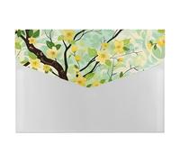 Misty Yellow Green Blossom Multi-Pocket File Organizer, Expanding Accordion Folder for Portable Document Storage