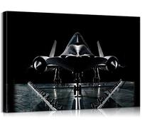 Mistyefly Airplane Decor Canvas Wall Art SR-71 Blackbird Strategic Reconnaissance Aircraft Picture Artwork Aviation Gifts for Home Bedroom Office Ready to Hang (12'Hx18'W)