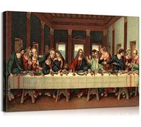 Mistyefly Jesus Wall Decor Canvas The Last Supper Picture and Twelve Disciples Art Western Painting for Bedroom Stretched Framed Ready to Hang (12''Hx18''W), Art-01