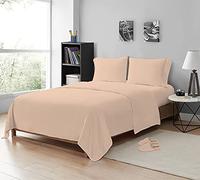 MistyMorning Double Flat Sheets 200 Thread Count, Premium Polycotton Hotel Quality Bedding & Linen Breathable Flat Sheets, Anti-Shrink & Fade Resistant Luxury Bed Sheets. (Mocha, Double)